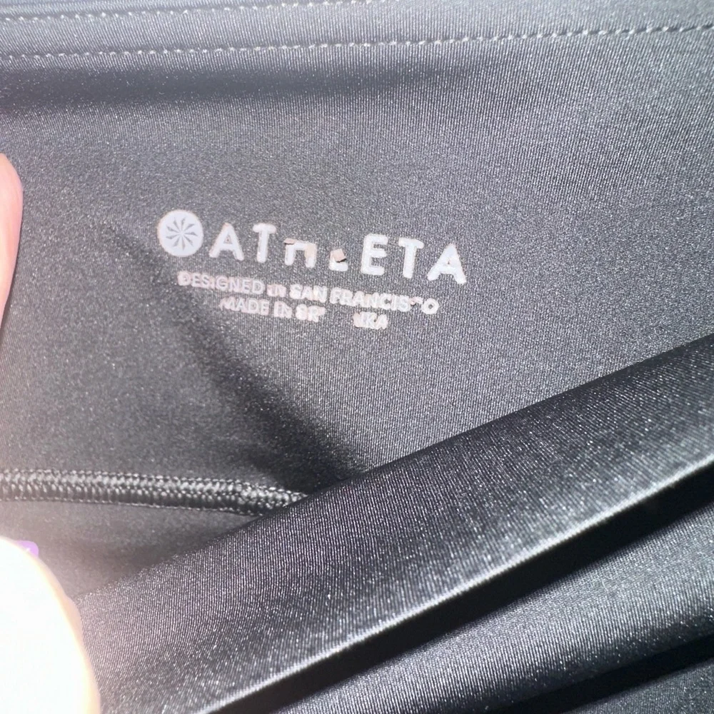 Athleta Black Athletic Skort with Silver Waistband Detail
